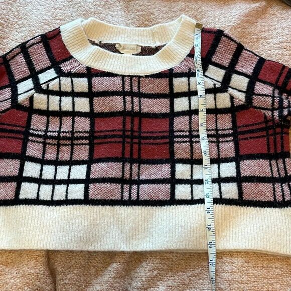 Altar'd State Red and White Plaid Sweater - Picture 6 of 9